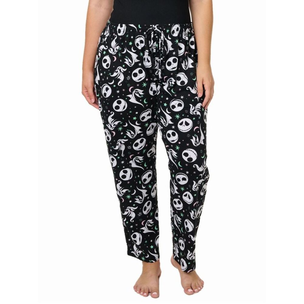 New Nightmare Before Christmas Lounge Pajama Pants Cotton Womens Plus Size Black
